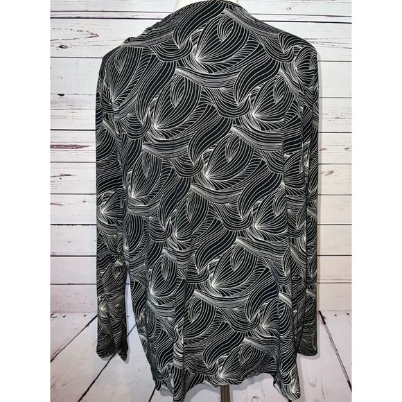 J Jill Wearever Collection Cardigan Sweater XL extra large Stretch Geometric J. - Picture 9 of 10